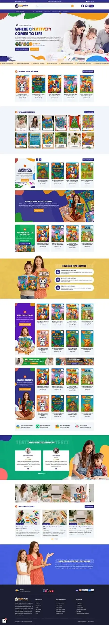 Done-for-You Coloring Pages Store (Hosted + Managed)